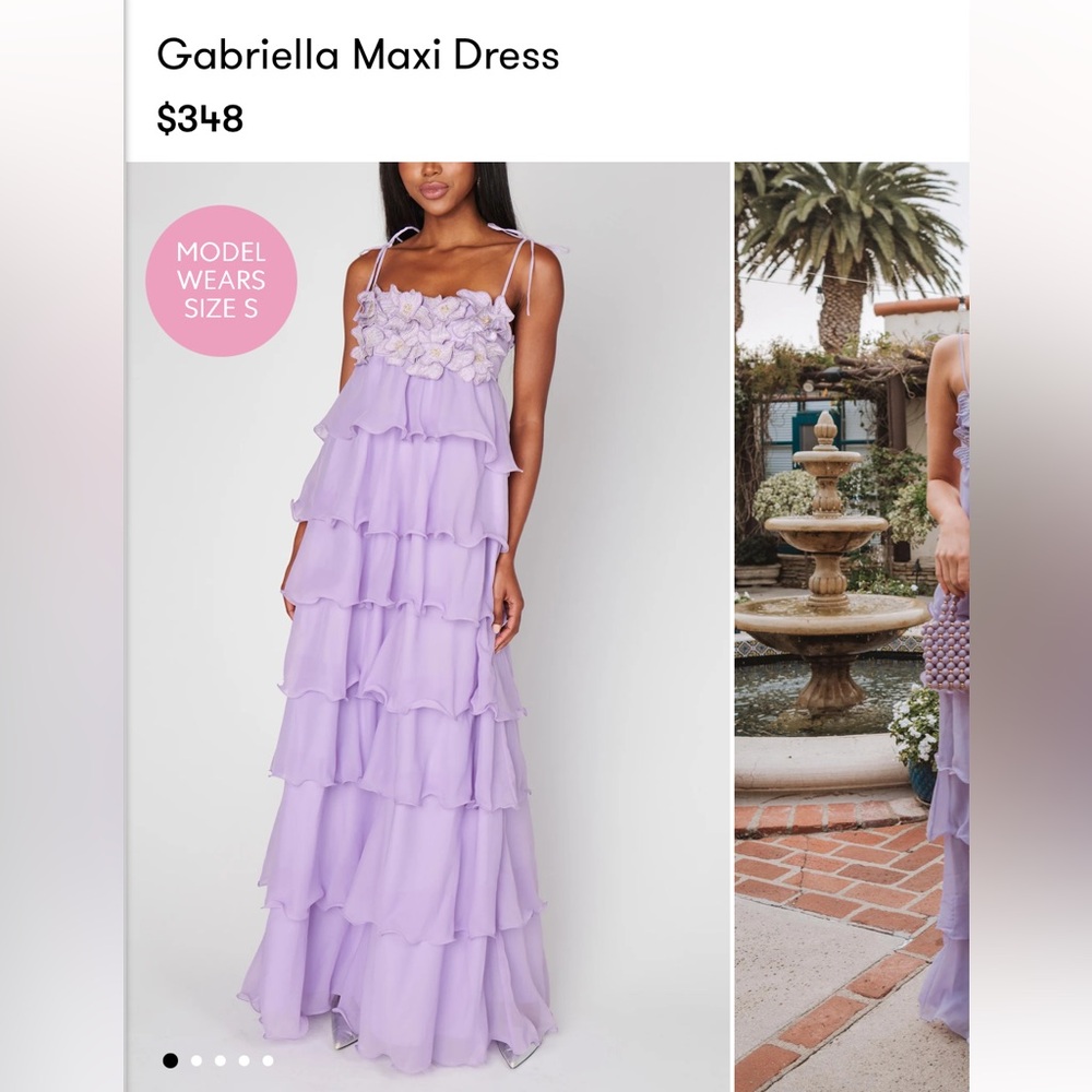 Show me your mumu Gabriella maxi dress lavender NWOT L $348 retail